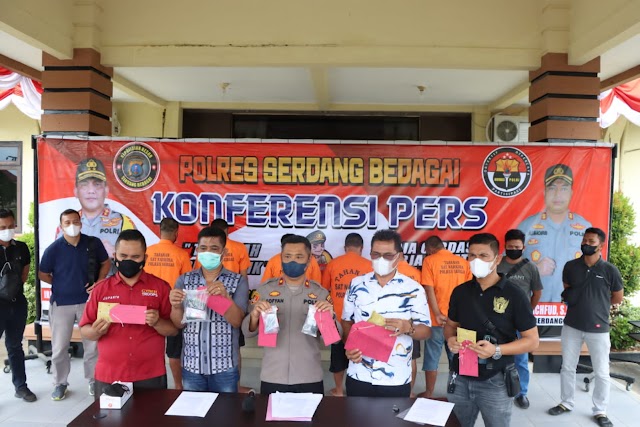 Polres Serdang Bedagai Amankan 6 Pengedar Narkoba Dengan Barbut Ratusan Butir Pil Ekstasi Dan Sabu 