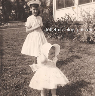 Wendy and Mary Jollette Easter 1960 https://jollettetc.blogspot.com