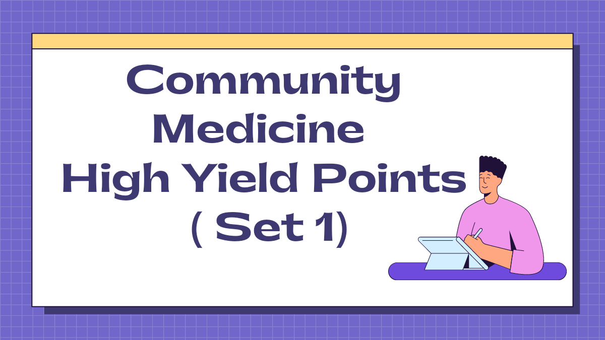 Community Medicine High Yield Points (Set 1)