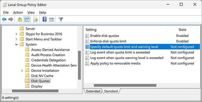 21-Local-Group-Policy-Editor-Specify-default-quota-limit-and-warning-level