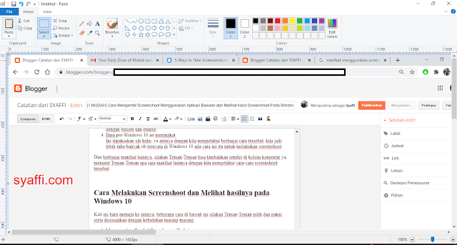 Paste Screenshoot pada Paint