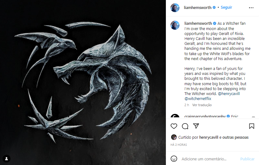 The Witcher”: Henry Cavill anuncia saída da série e é substituído por Liam  Hemsworth