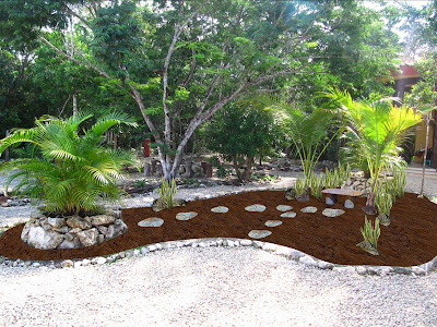 diseño jardines económicos ecológicos para casas - isla central - banca