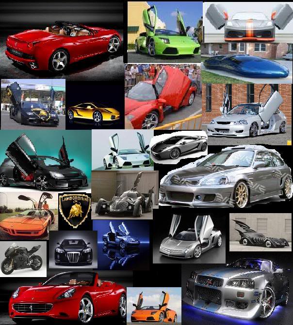 Etiquetas collage de carros