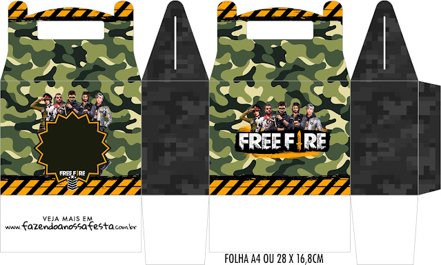 Free Fire: Cajas para Imprimir Gratis.