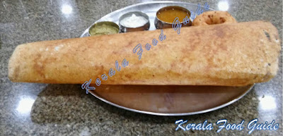 Butter Roast Dosa with Sambhar, chutneys and Vada.