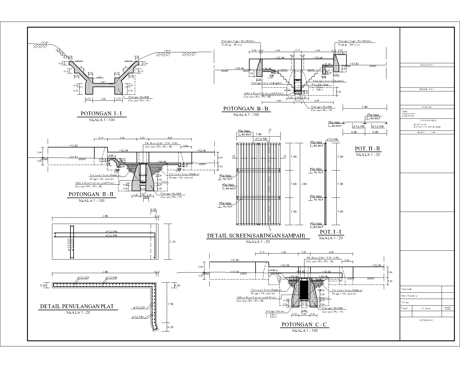 Desain Bangunan Irigasi  GAMBAR  DESAIN BANGUNAN AIR