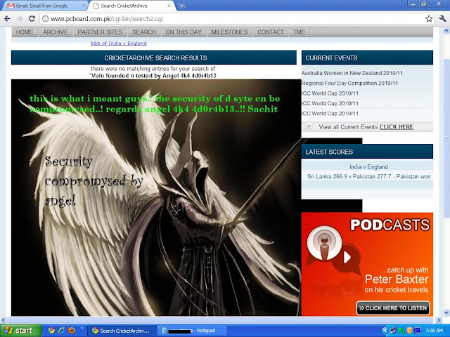 Pakistan Cricket Board site vulnerable to XSS Found, By Angel !