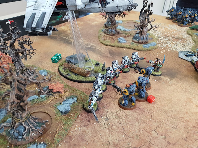 Warhammer 40k battle report - Eternal War - Vital Intelligence - 1500 points - Inquisition and Militarum Tempestus vs Space Wolves