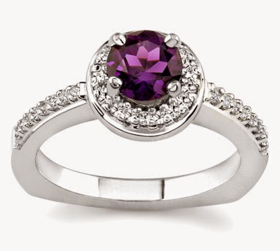 wedding ring purple gem