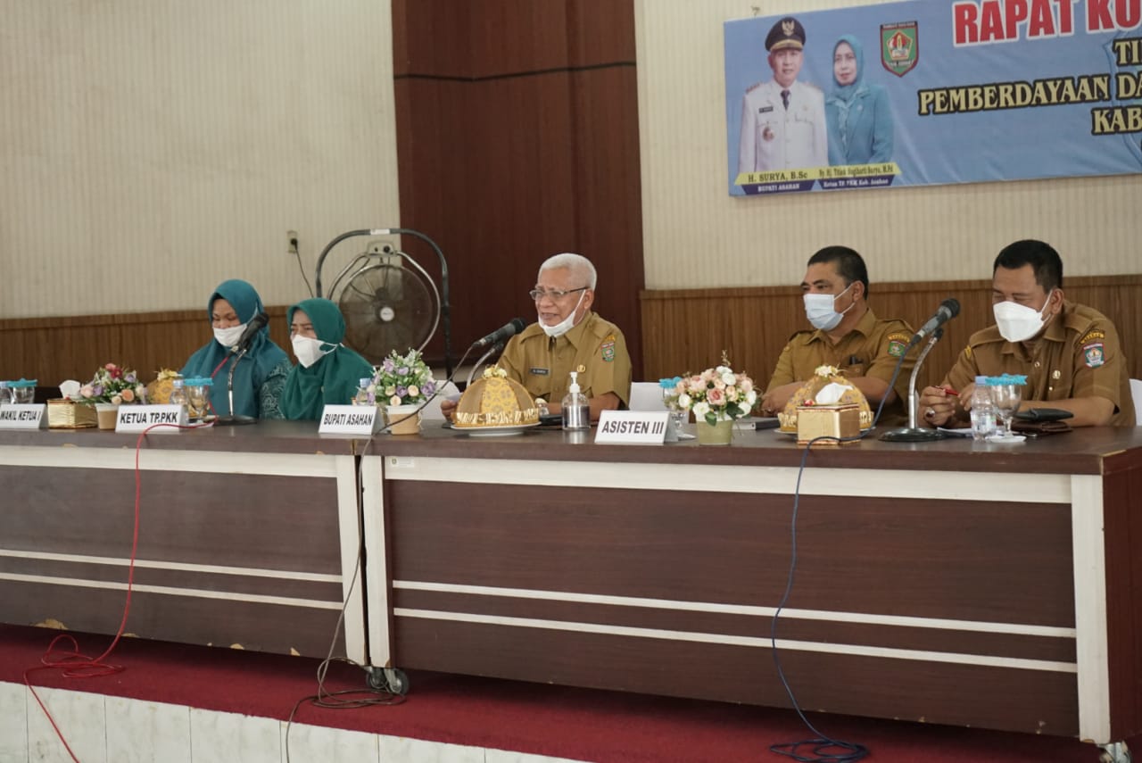 Hadiri Rapat Koordinasi Teknis TP. PKK Kabupaten Asahan, Ini Pesan Yang Disampaikan Bupati Asahan