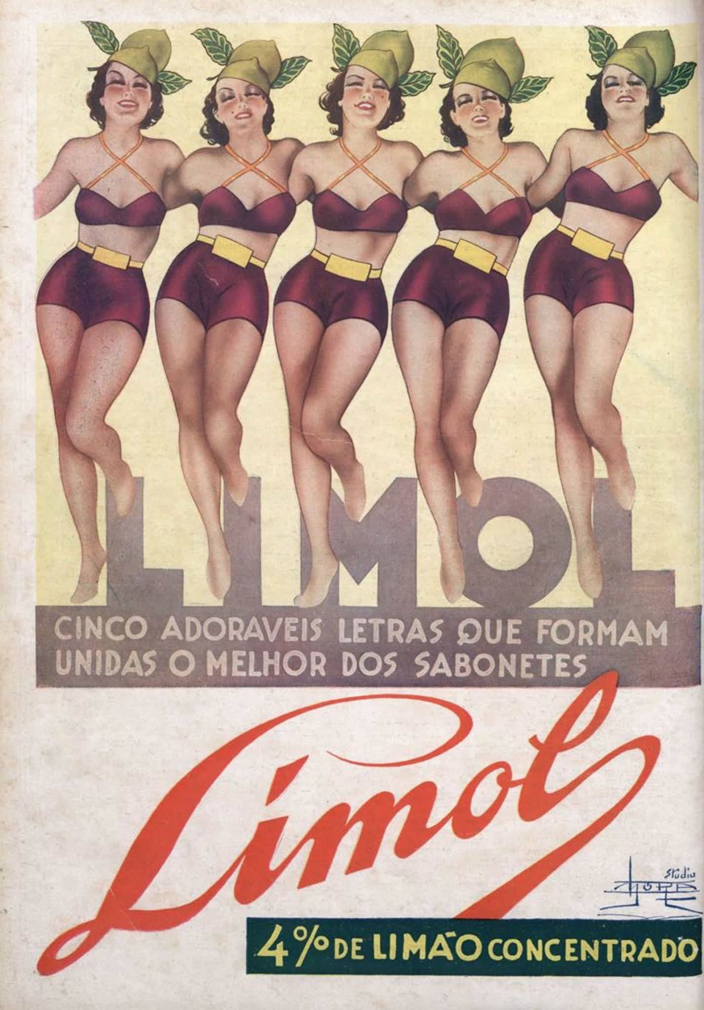 Propaganda veiculada em 1939 promovia o Sabonete a base de limão da marca Limol