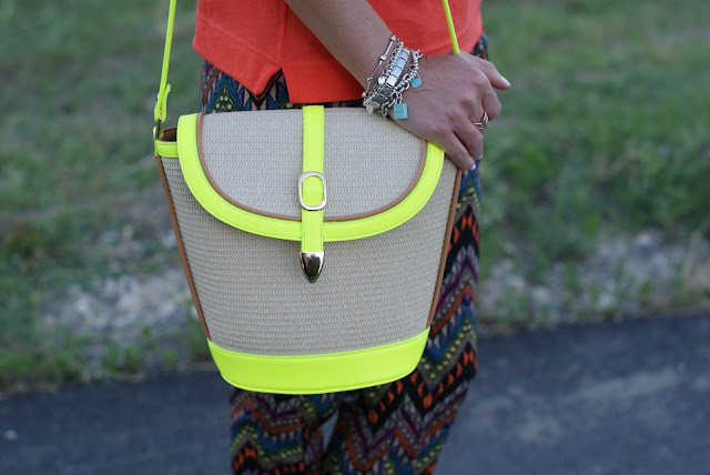 Persunmall neon color straw bag, bucket bag, fashion and cookies