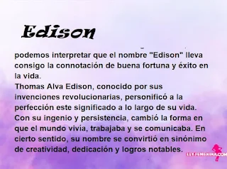 significado del nombre Edison