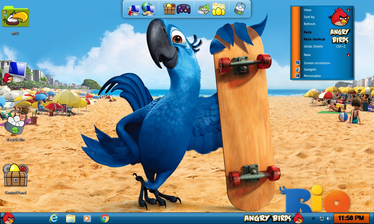 How to install Angry Birds Rio Transformation Pack on Windows 7