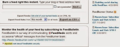 Feedburner Settings. Enter Blog Address