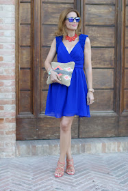 summer dress, cobalt blue chiffon dress, Little Mistress dress, royal blue dress, Fashion and Cookies