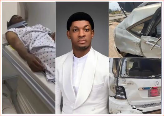 Gospel singer, Steve Crown narrowly escapes Ghastly Car Accident [Photos]