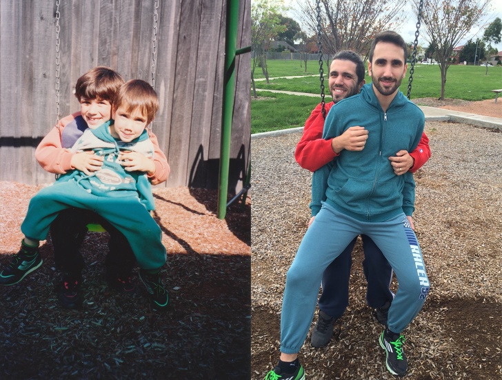 25 Funny Recreations Of Childhood Photos