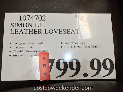 Deal for Simon Li Richland Leather Loveseat at Costco