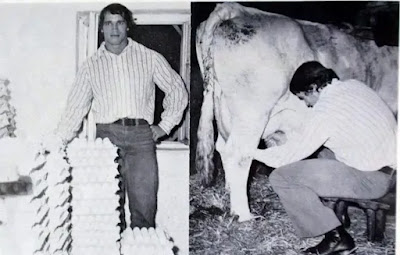 Arnold taking milk from cow