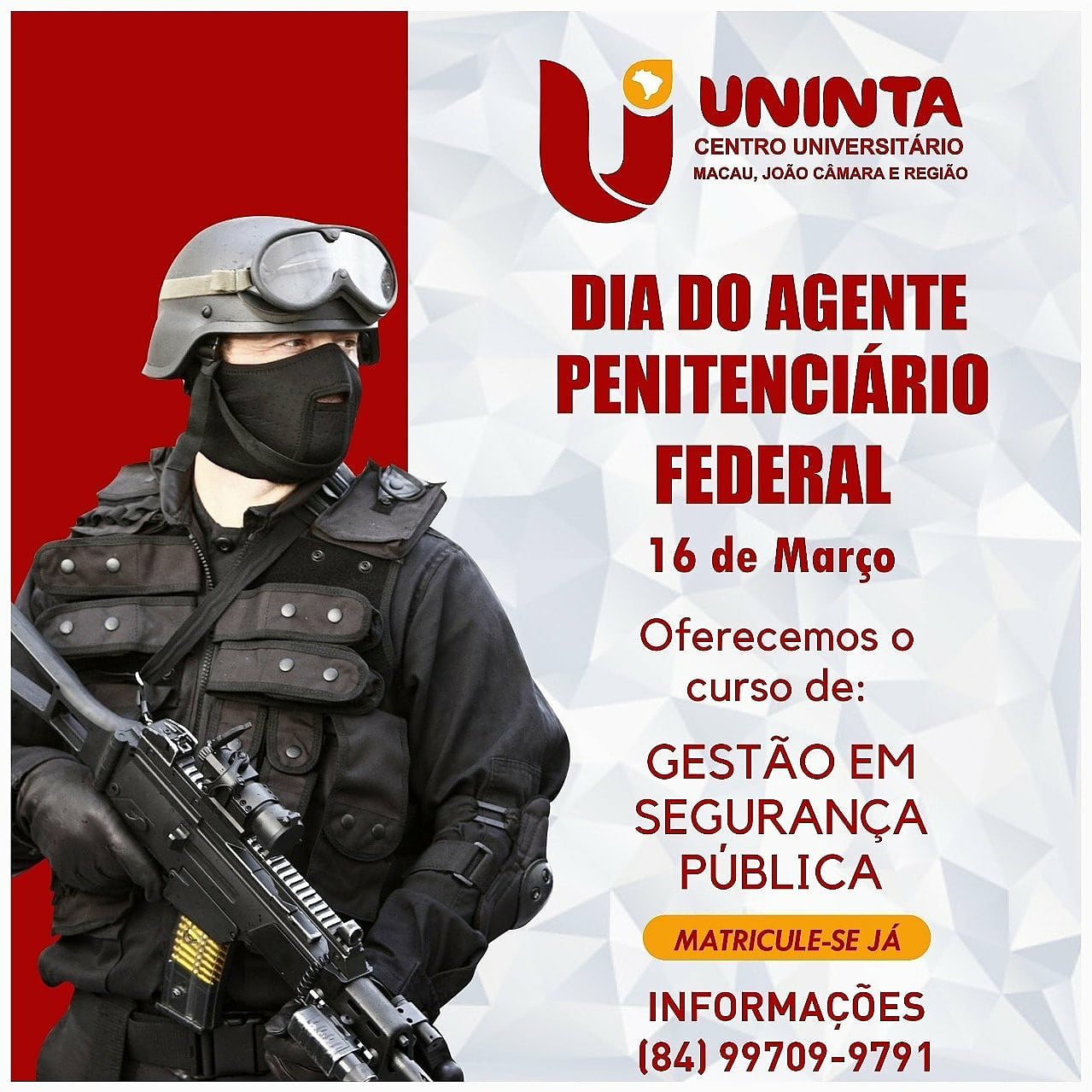 Mensagem do Centro Universitário UNINTA João Câmara ao dia do Agente  Penitenciário Federal ~ Blog do Jasão