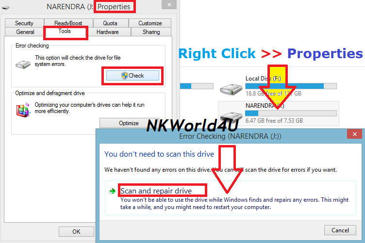 bad sector error repair usb speedup usb speed NKWorld4U