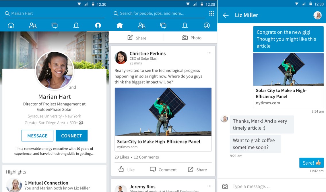 LinkedIn For Android - Screenshots
