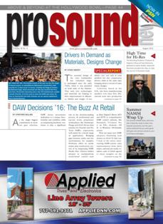 Pro Sound News - August 2016 | ISSN 0164-6338 | TRUE PDF | Mensile | Professionisti | Audio | Video | Comunicazione | Tecnologia
Pro Sound News is a monthly news journal dedicated to the business of the professional audio industry. For more than 30 years, Pro Sound News has been — and is — the leading provider of timely and accurate news, industry analysis, features and technology updates to the expanded professional audio community — including recording, post, broadcast, live sound, and pro audio equipment retail.