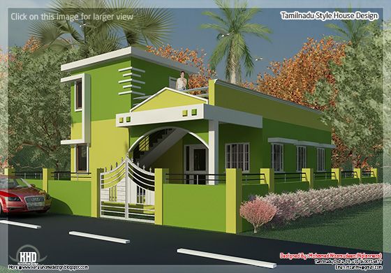 Tamilnadu style single floor house