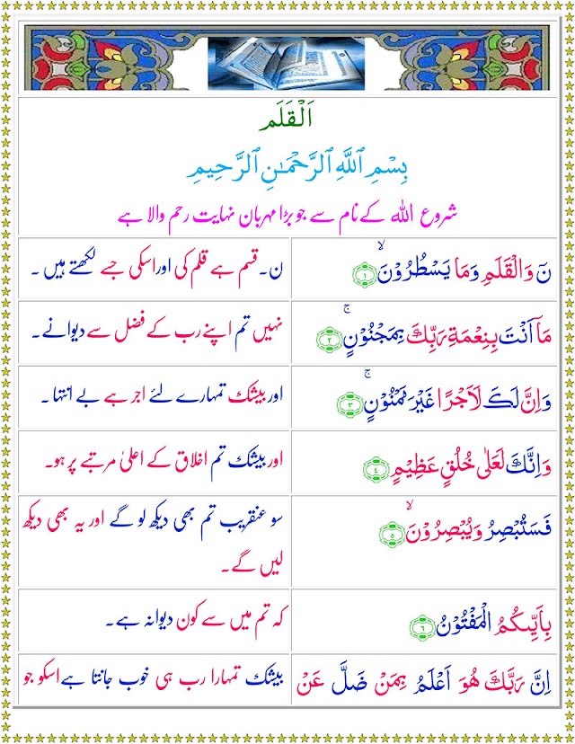 Surah Al-Qalam with Urdu Translation