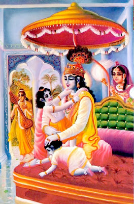 Krishna with his children