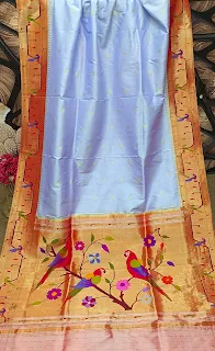 Parrot Peacock border paithani saree