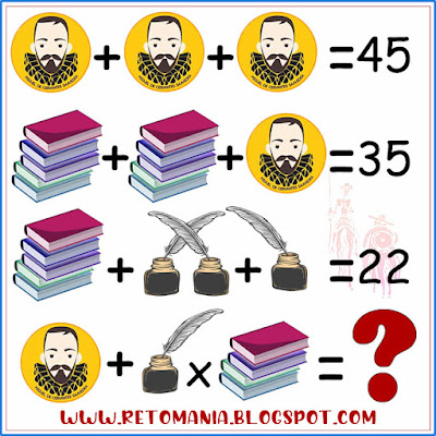 Desafíos matemáticos, Retos matemáticos, Problemas matemáticos, Retos mentales, Día del Idioma, Día del Libro, Descubre el Número, Descubre el Resultado, ¿Cuál es el resultado?