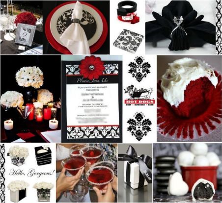 red white and black wedding decorations