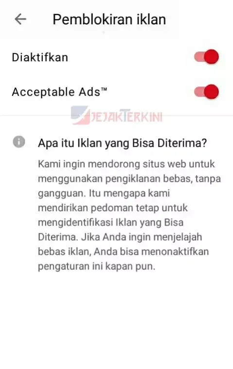 fitur blokir iklan opera mini