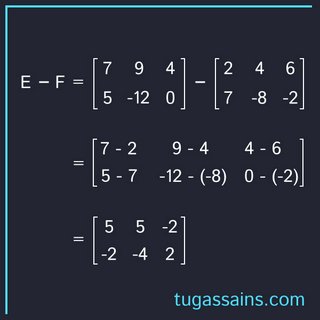 Contoh Soal Pengurangan Matriks 2x3