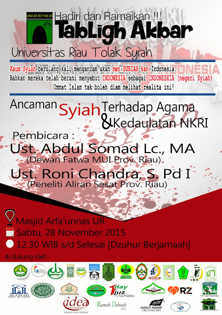 Hadirilah Tabligh Akbar Universitas Riau Tolak Syiah