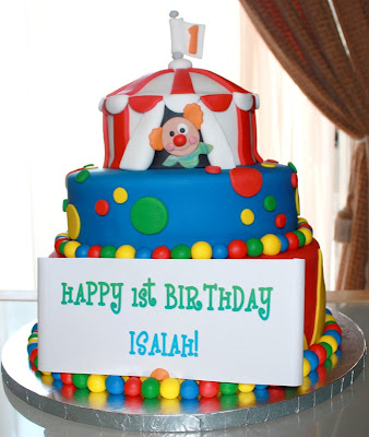 Circus Theme Birthday Party on Mae Makes Cakes   Circus Theme Cake   Isaiah S 1st Birthday