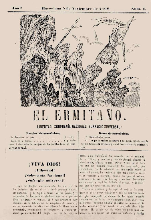 El Ermitaño nº 1, 5 de noviembre de 1868