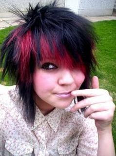 Picture  of  red black choppy hair