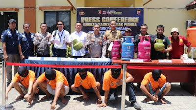 Bongkar Praktik Pengoplosan Tabung Gas Subsidi, Polsek Panongan, Ringkus 5 Pelaku