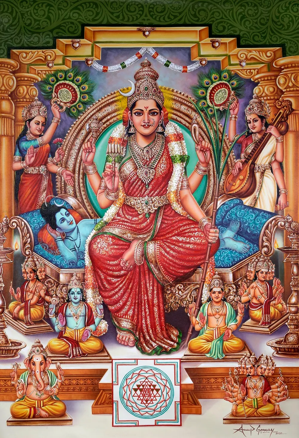 లలితా త్రిపుర సుందరి - lalita tripura sundari - photo credit by : Artist: Anup Gomay