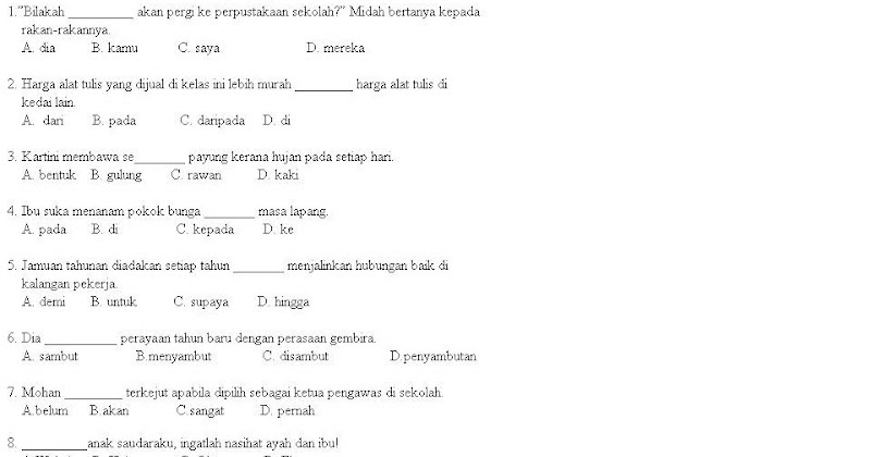 Bahasa Melayu Tingkatan 2: set 3