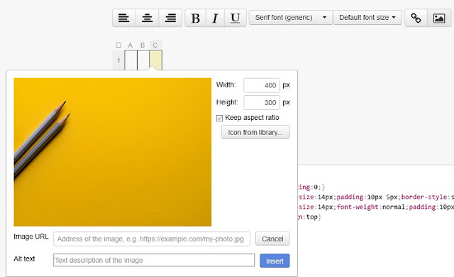 Cara Mudah Menambahkan Gambar kedalam Tabel Postingan Blog dengan HTML Table Generator