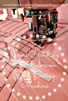 free motion quilting cross hatching with rulers