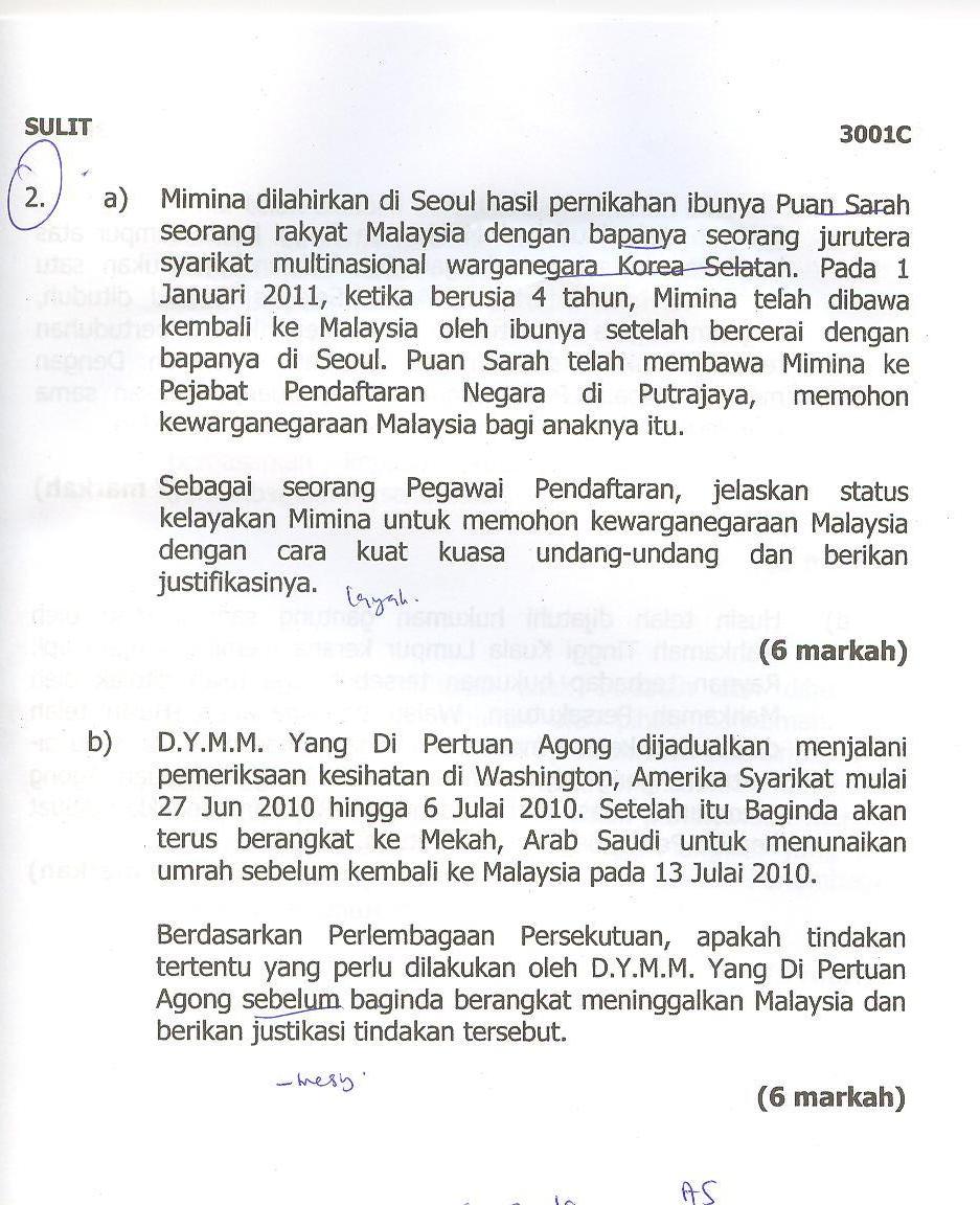 Soalan Undang-undang Am - Terengganu w
