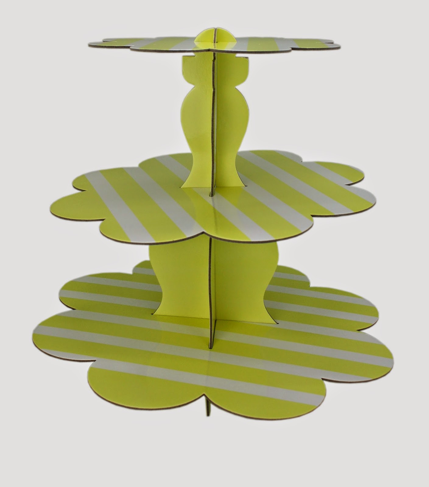 Yellow stripe cupcake stand, Yellow cupcake stand, Yellow striped cake stand