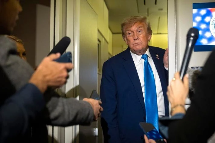 President Donald Trump speaks with reporters while flying aboard Air Force One en route from Calgary, Canada to Joint Base Andrews.Less Copyright 2025 The Associated Press. All rights reserved.