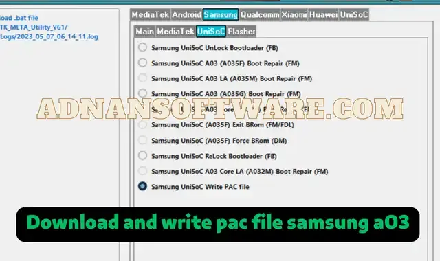 Galaxy A03 A032F and A035F PAC file